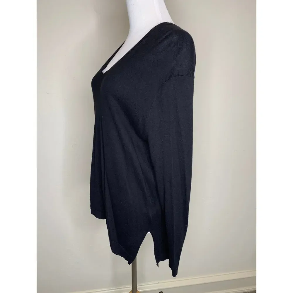 Michael Kors Black V Neck Light Weight Sweater Sz Small